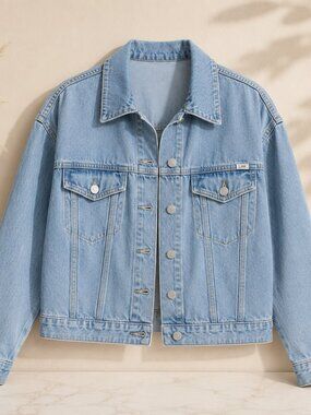 💙 Lee Women's Cropped Light Wash Denim Jacket ✨